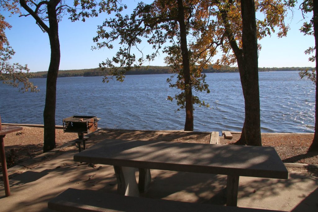 The clear water of Big Hill Lake in Labette County, southeast Kansas