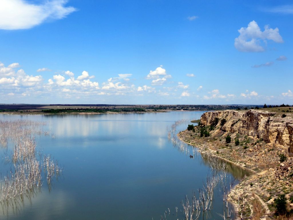 Cedar Bluff Reservoir in Trego County, western Kansas