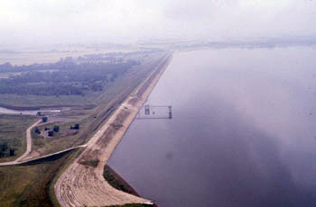 Cheney Dam on the North Fork Ninnescah River, which forms Cheney Reservoir