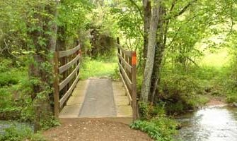 A trail bridge at Elk City State Park in the Chautauqua Hills, Kansas
