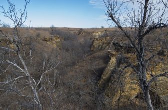 Sandstone bluffs of Horsethief Canyon at Kanopolis Lake, Kansas