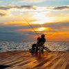 Angler fishing at a lake