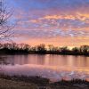 Sunset over Lake Shawnee in Topeka, Kansas