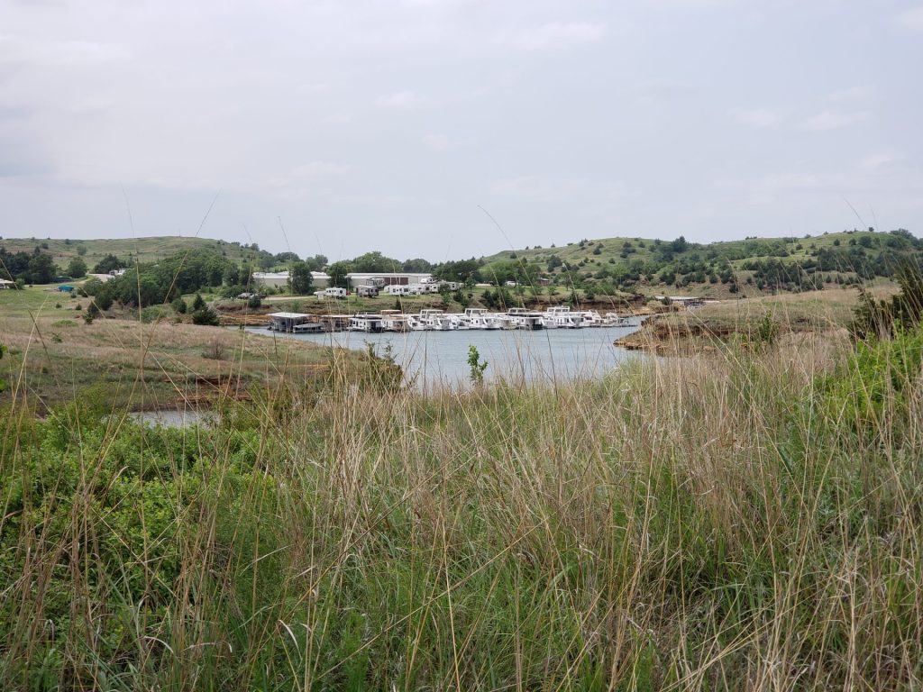 The marina at Wilson State Park on Wilson Lake, Kansas