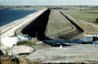 Lovewell Dam and Reservoir in Jewell County, Kansas