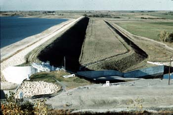 Lovewell Dam and Reservoir in Jewell County, Kansas