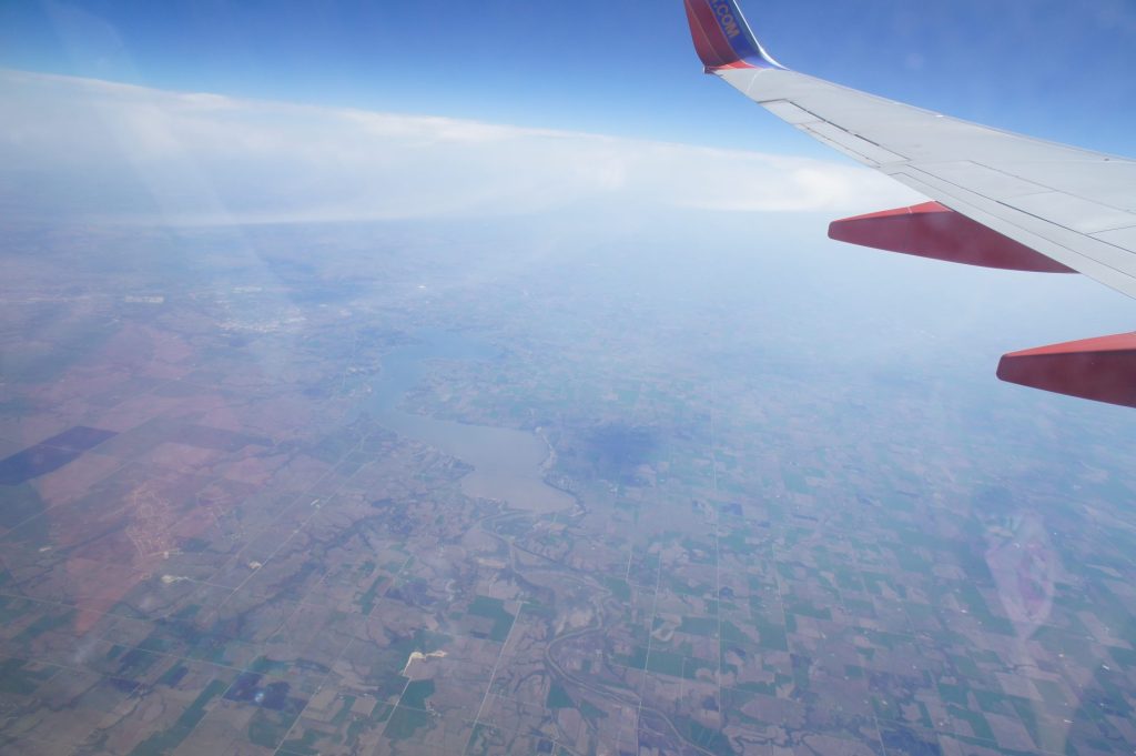 Perry Lake, Kansas, seen from the air near Topeka and Lawrence