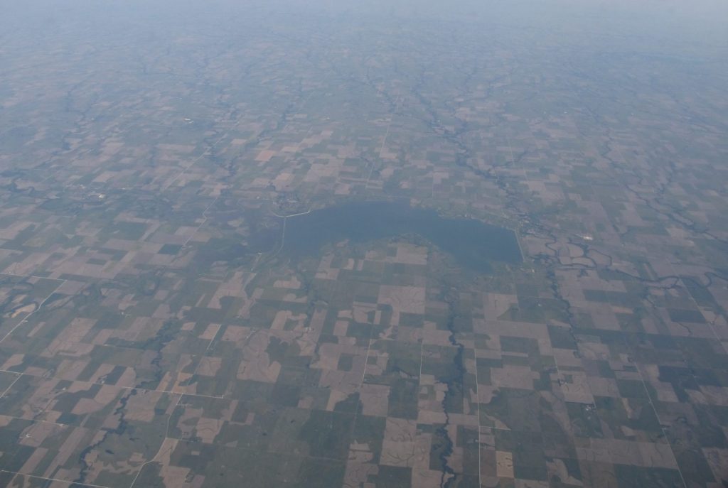Aerial view of Waconda Lake and the Solomon River forks near Glen Elder, Kansas